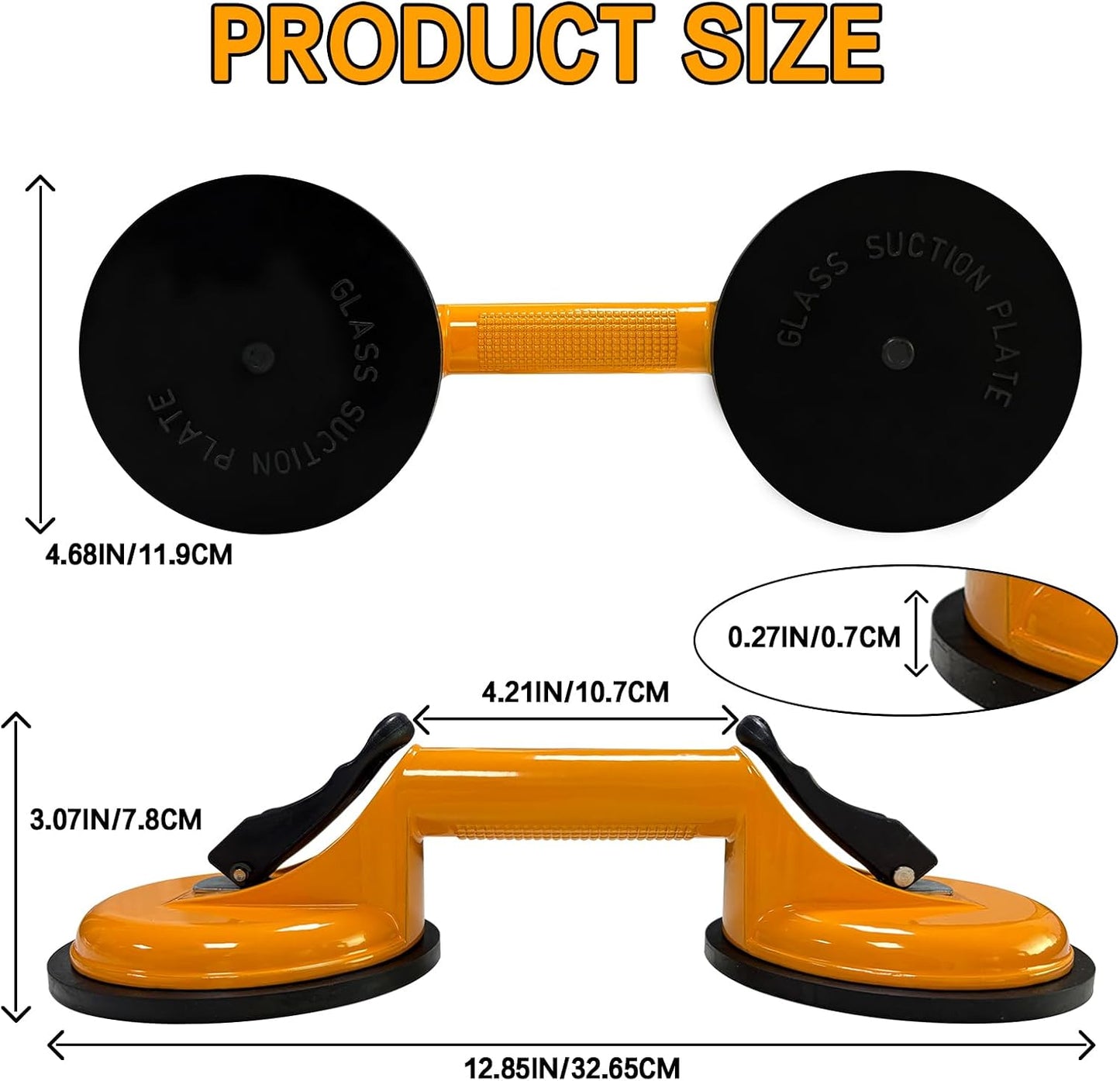 CWD&SQH Heavy Home Improvement Duty Aluminium Suction Cup Holder for DEMO