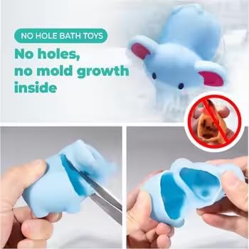 Ameon No Hole Mold-Free Baby Bath Toys for 1+ Years Jungle Theme 6 Piece NEW