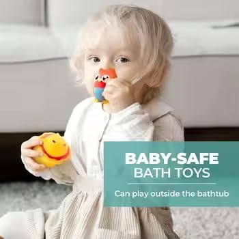 Ameon No Hole Mold-Free Baby Bath Toys for 1+ Years Jungle Theme 6 Piece NEW