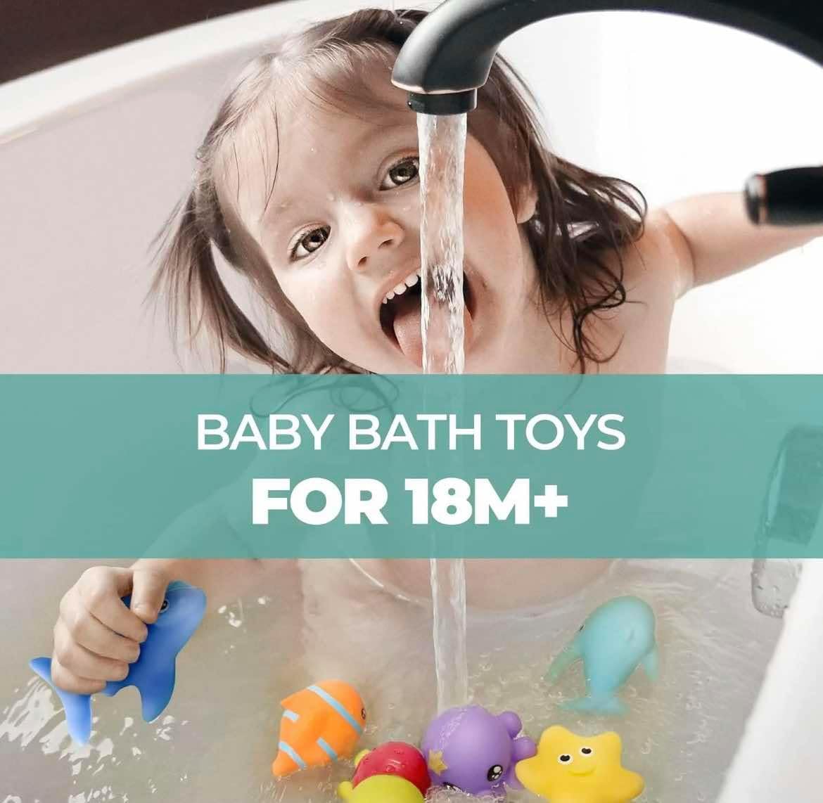 Ameon No Hole Mold-Free Baby Bath Toys for 1+ Years Jungle Theme 6 Piece NEW