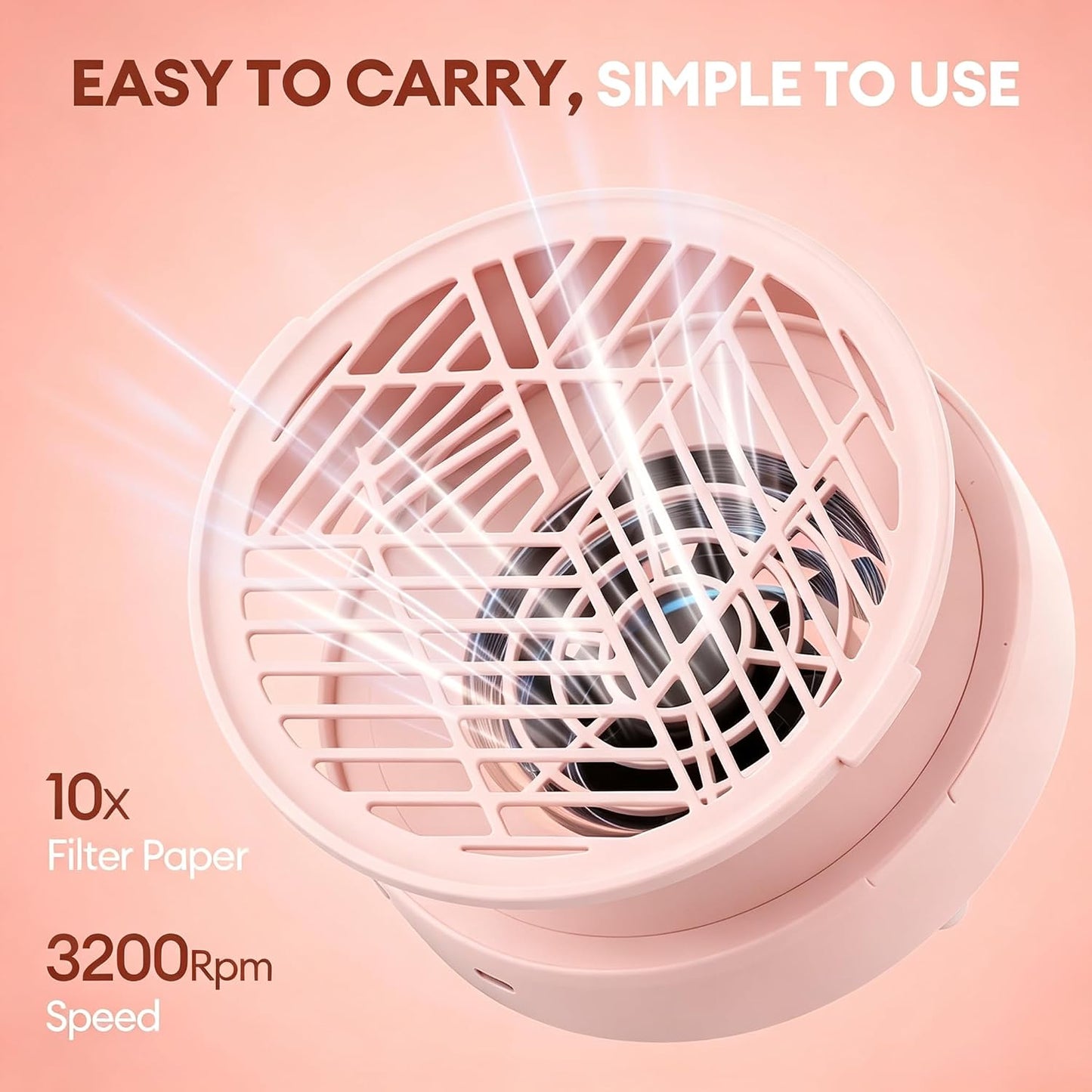 HaaLii-FY Portable Mini Nail Dust Collector Paper Filter Quiet White & Pink NEW