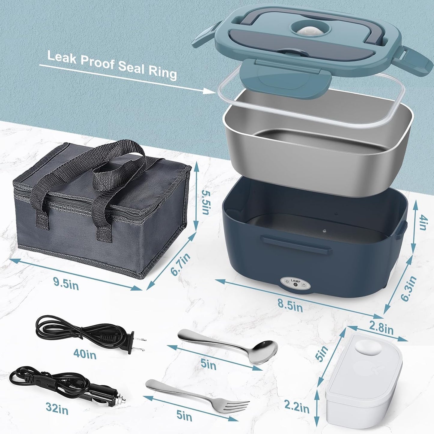 AMXGPT Portable Stainless Steel Lunch Box Food Heater for Adults | Reheats DEMO