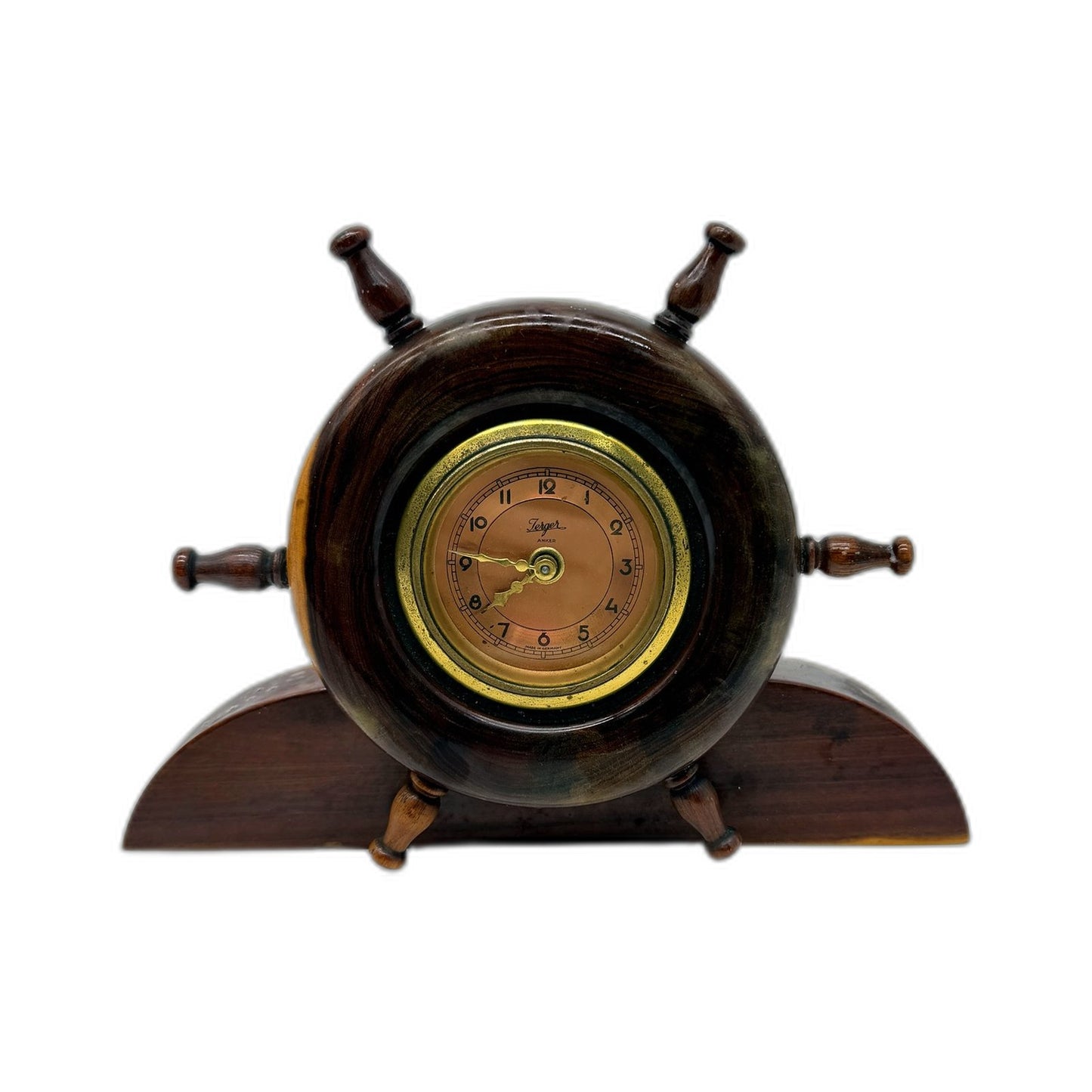 ANTIQUE Jerger Anker Germany Wooden Mantel Clock Decorative Tabletop 