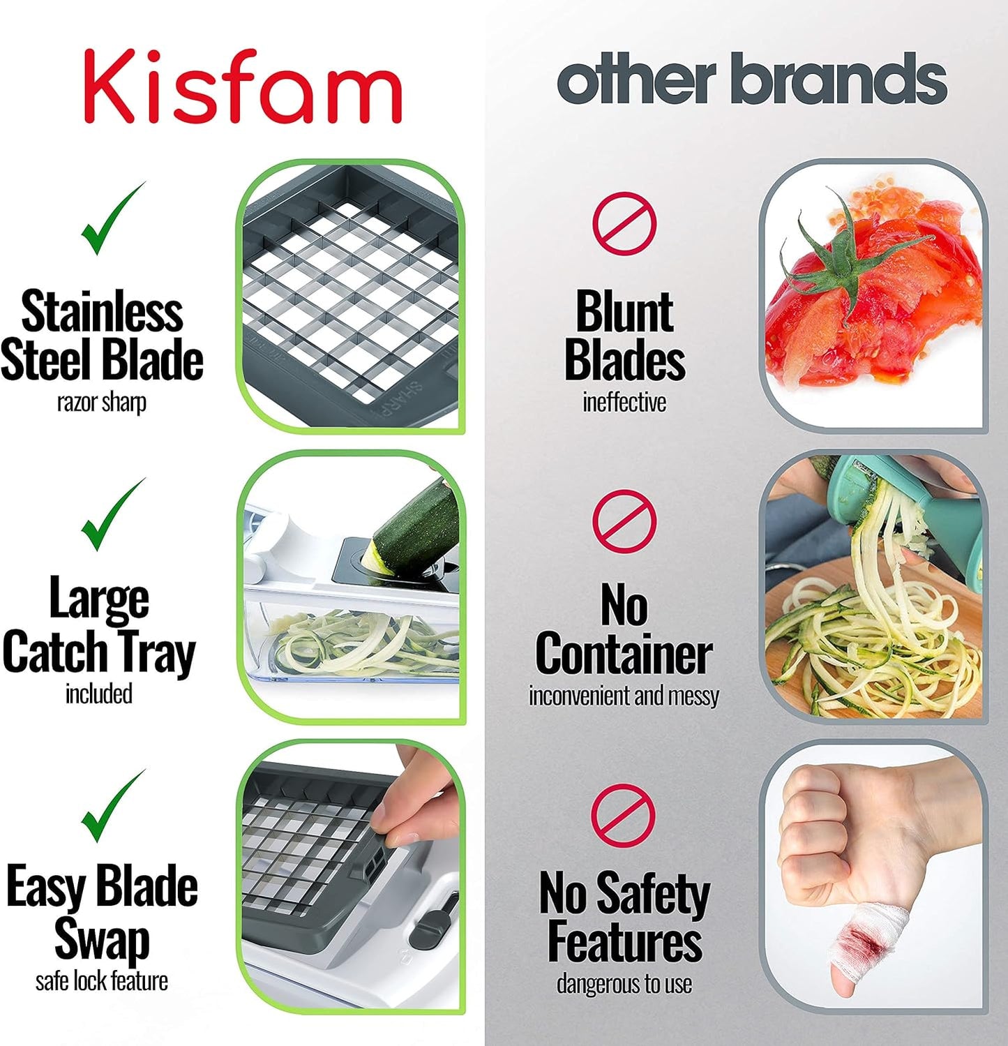 Kisfam Vegetable Mandolines Mandoline Slicer Chopper Dicer Onion Cutter NEW
