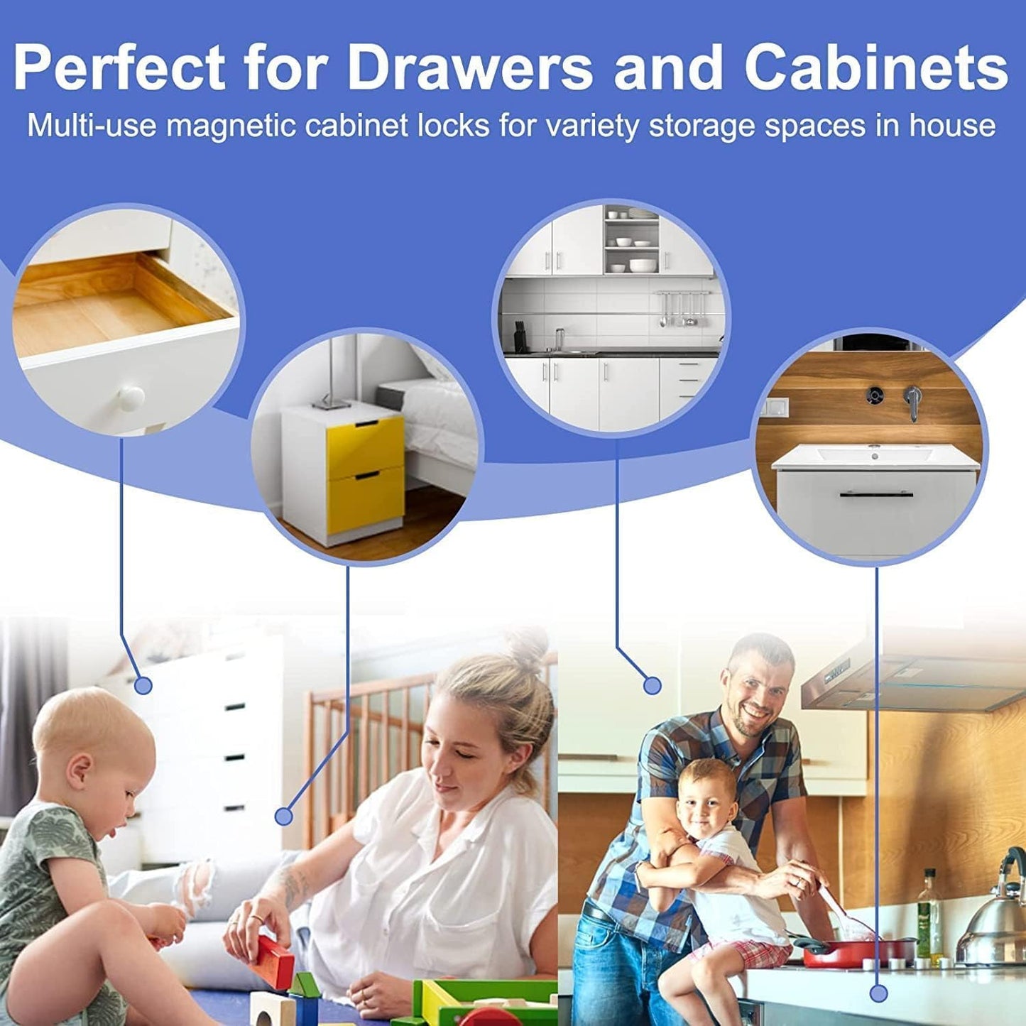 TTMALL Baby Proofing Magnetic Cabinet Locks - Child Safety Latches for DEMO