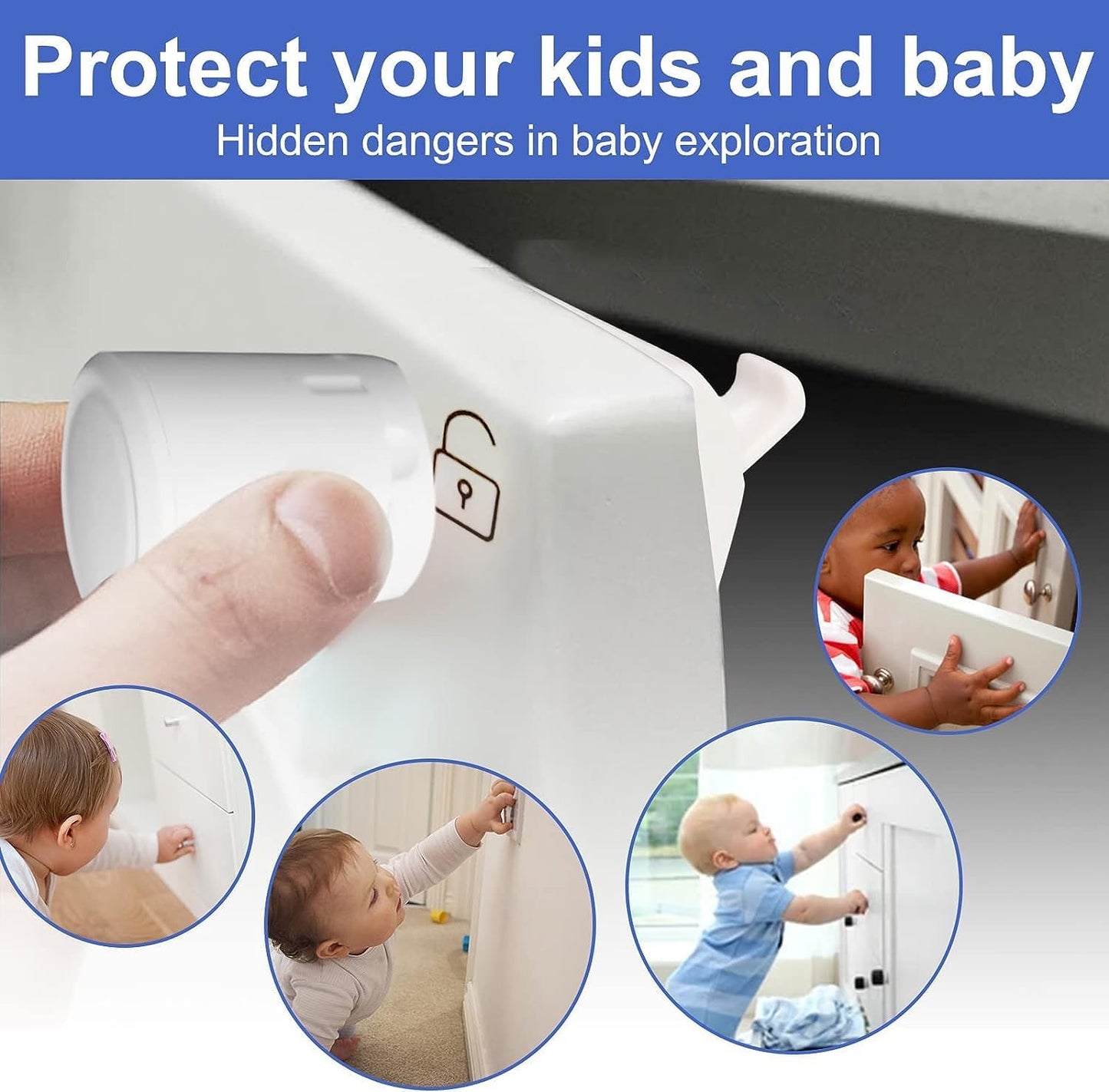 TTMALL Baby Proofing Magnetic Cabinet Locks - Child Safety Latches for DEMO