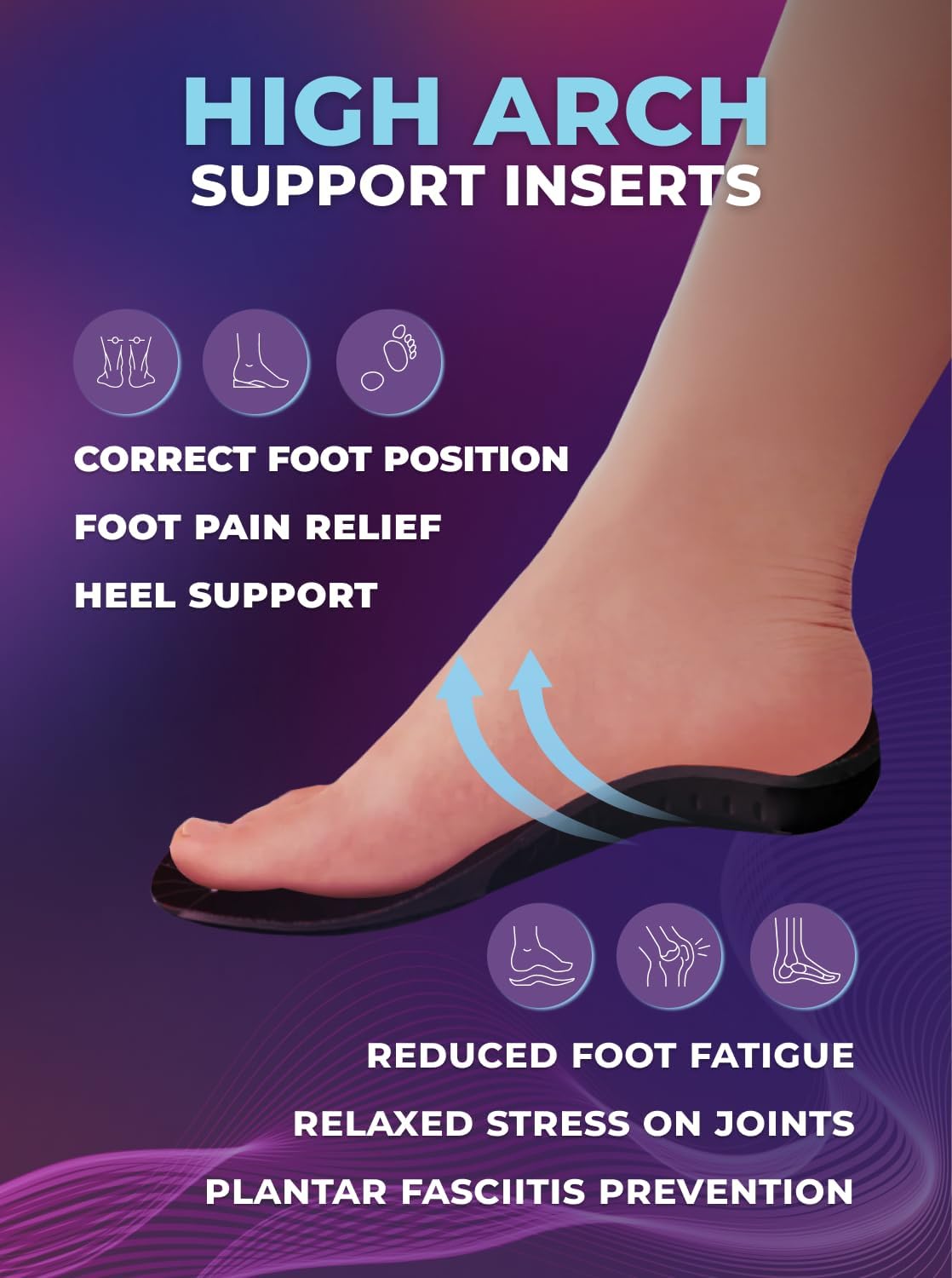 EASYFEET Arch Support Insoles Comfort Shoe Inserts for Standing All Day Sz S NEW