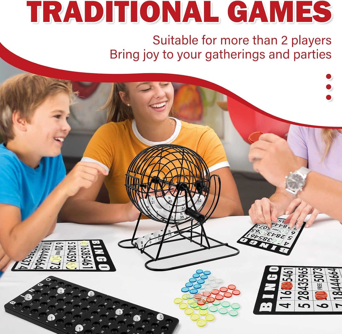 ZJMCAJY Bingo Game Set with Metal Drum and Plastic Pieces, 21 x 20 21cm DEMO