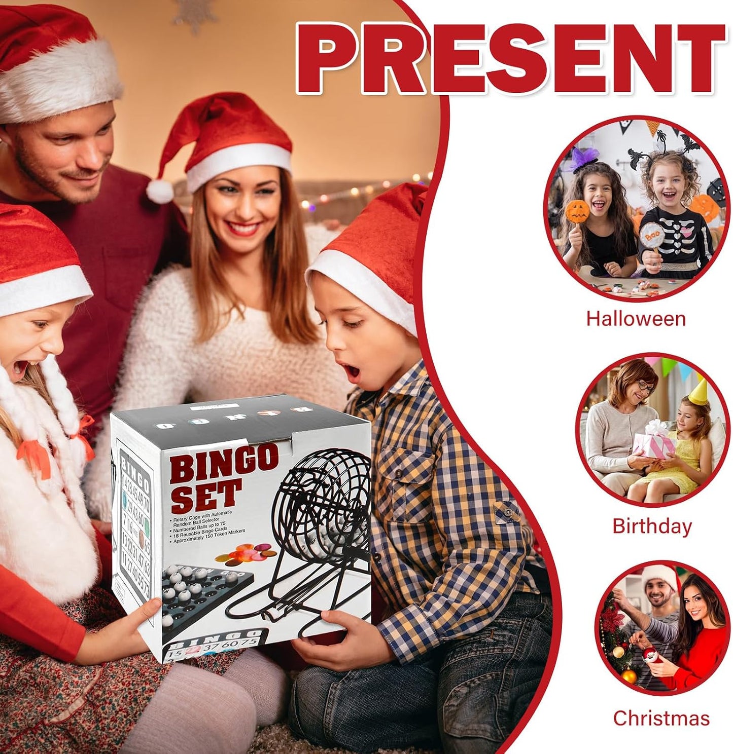 ZJMCAJY Bingo Game Set with Metal Drum and Plastic Pieces, 21 x 20 21cm DEMO