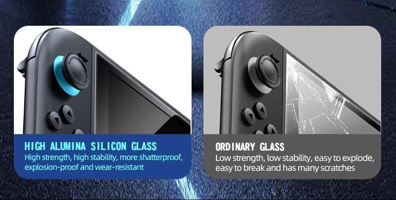 LEZOOY Tempered Glass Screen Protector for Nintendo Switch, Clear, 2-Pack NEW