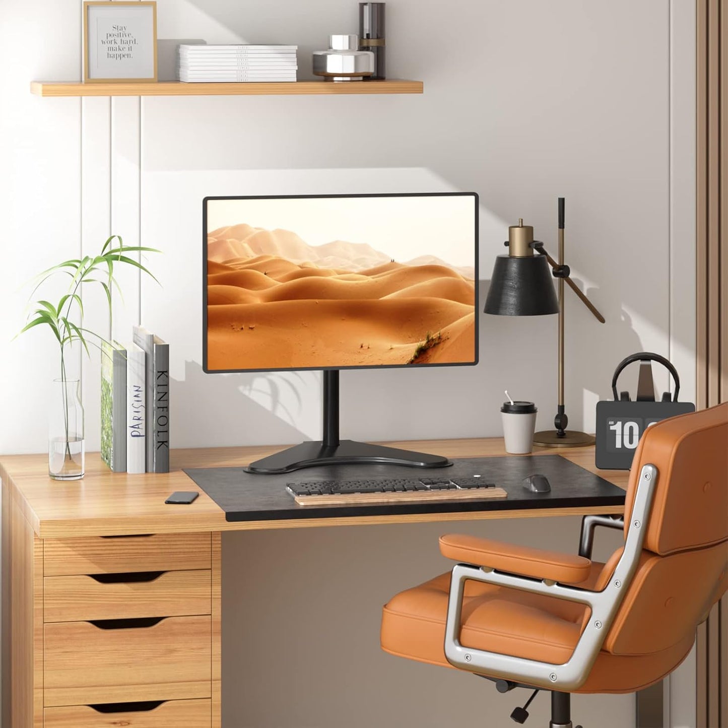 WALI Freestanding Single Monitor Stand for Screens up to 32 Inches, Black DEMO