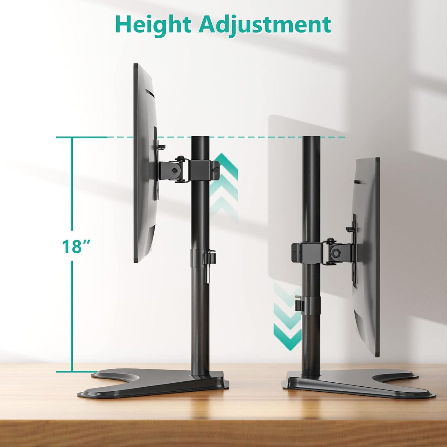 WALI Freestanding Single Monitor Stand for Screens up to 32 Inches, Black DEMO