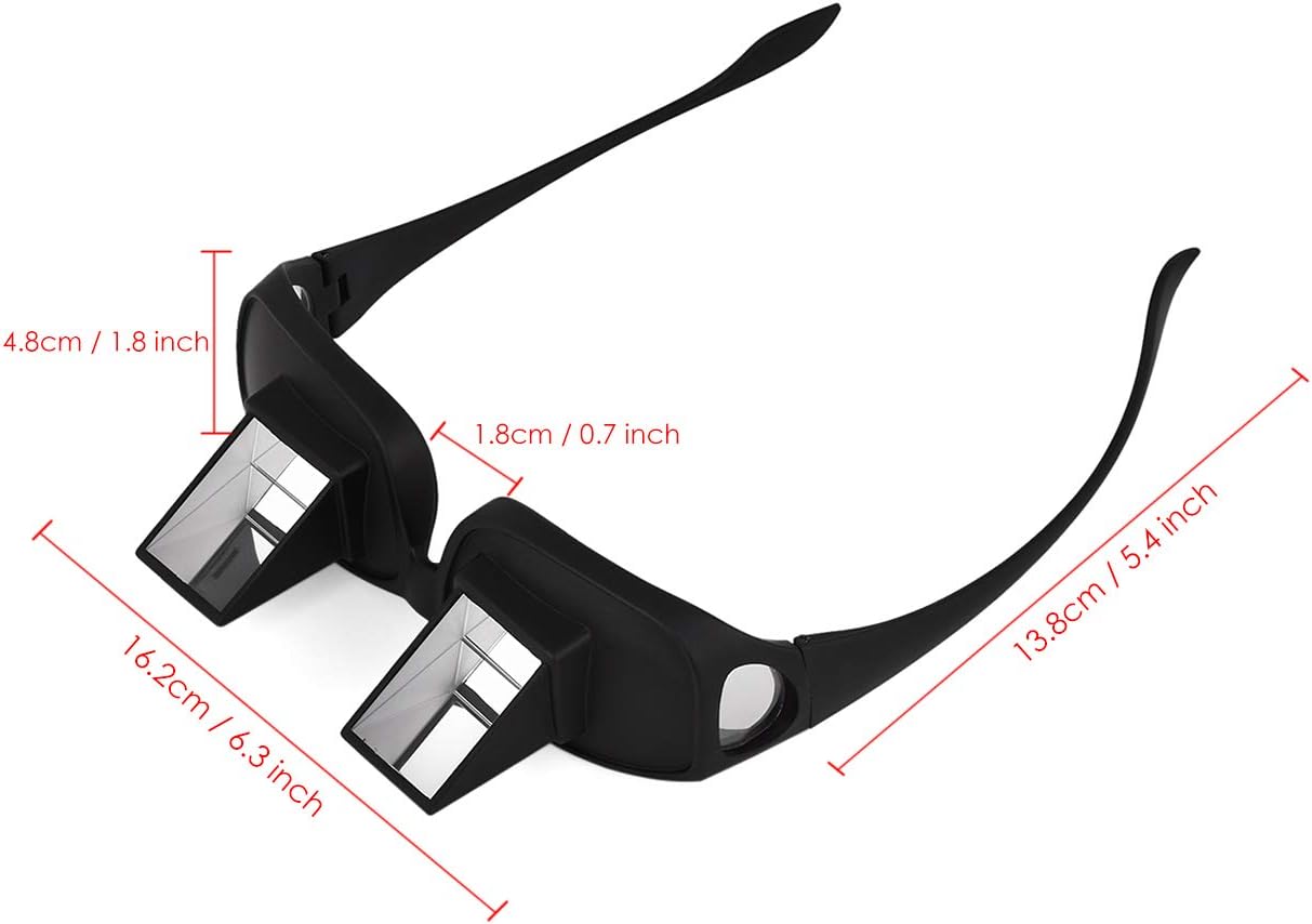 DS. DISTINCTIVE STYLE Black Prism Glasses Lying Down Horizontal Reading NEW