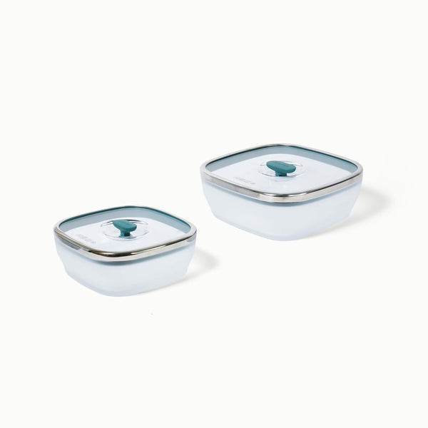 Anyday Microwave Cookware 2-Piece Dish Square Starter Set in Kale Glass NEW