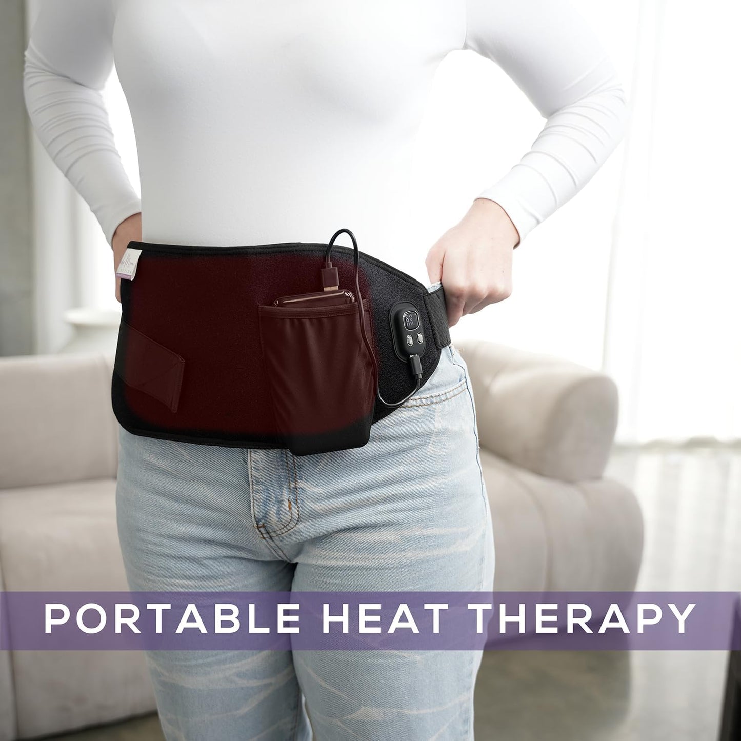 Purple Moon Collection Cordless Electric Heating Pad Portable Rechargeable NEW