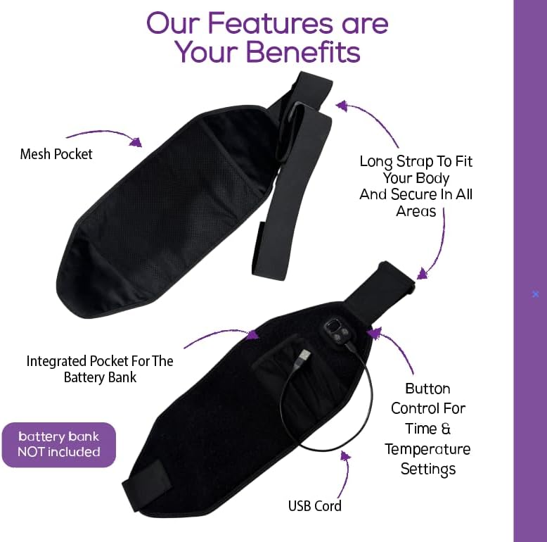 Purple Moon Collection Cordless Electric Heating Pad Portable Rechargeable NEW