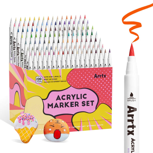 Arrtx 120 Color Markers & Paint Pens - Acrylic Art Supplies for Artists DEMO