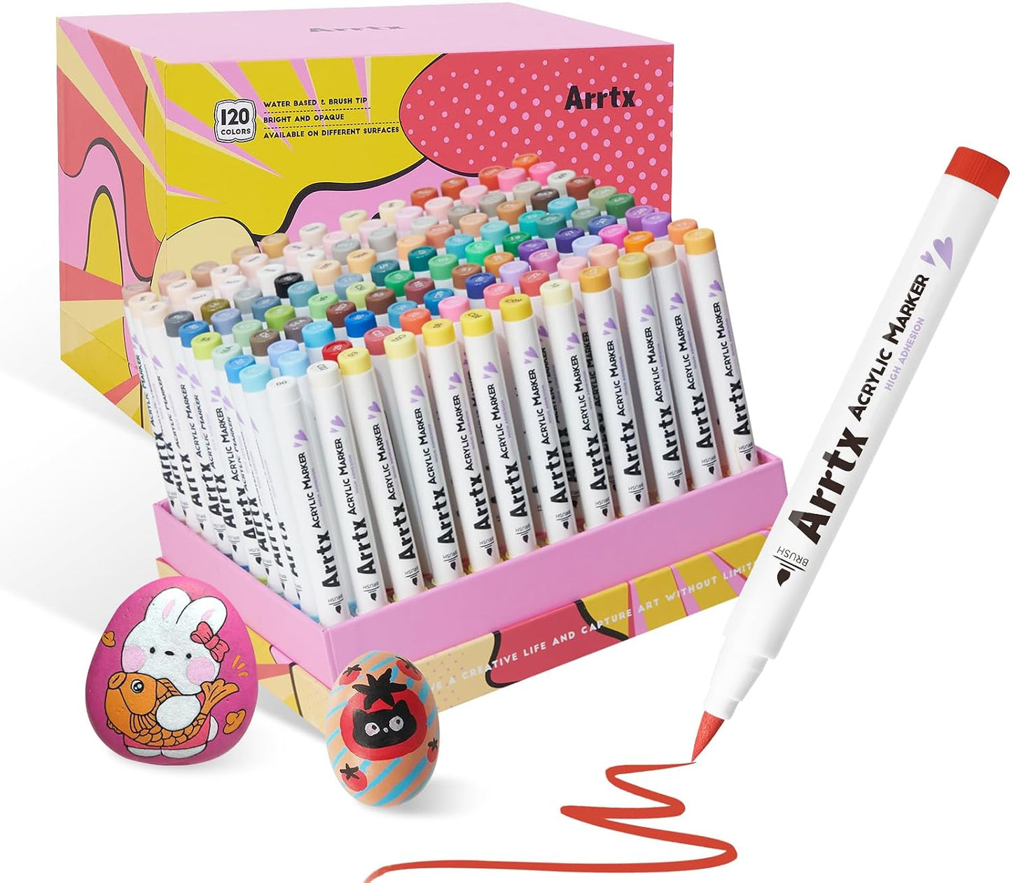 Arrtx 120 Color Markers & Paint Pens - Acrylic Art Supplies for Artists DEMO