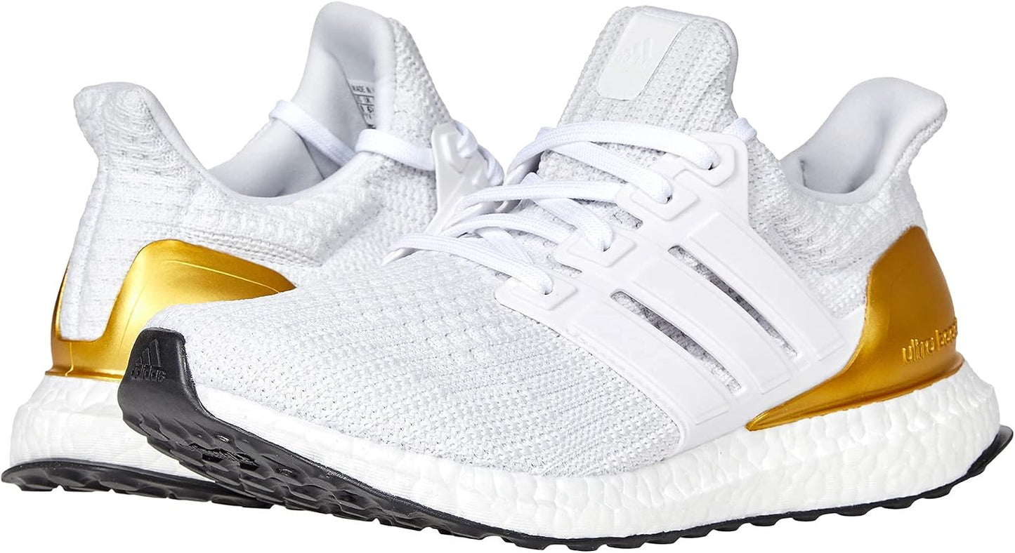 adidas Ultraboost 4.0 DNA Core White & Gold Road Running Shoes Womens US 9 NEW
