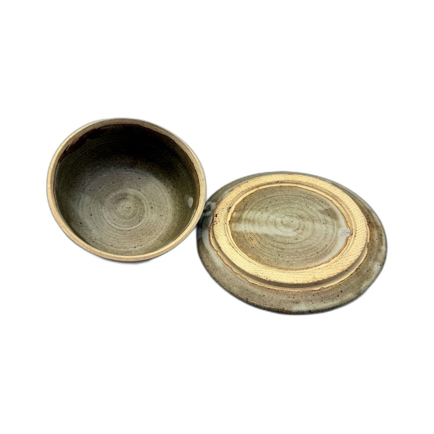 Australian Hand Crafted Mini Dome Lidded Dish Floral Design Tan Clay Pottery