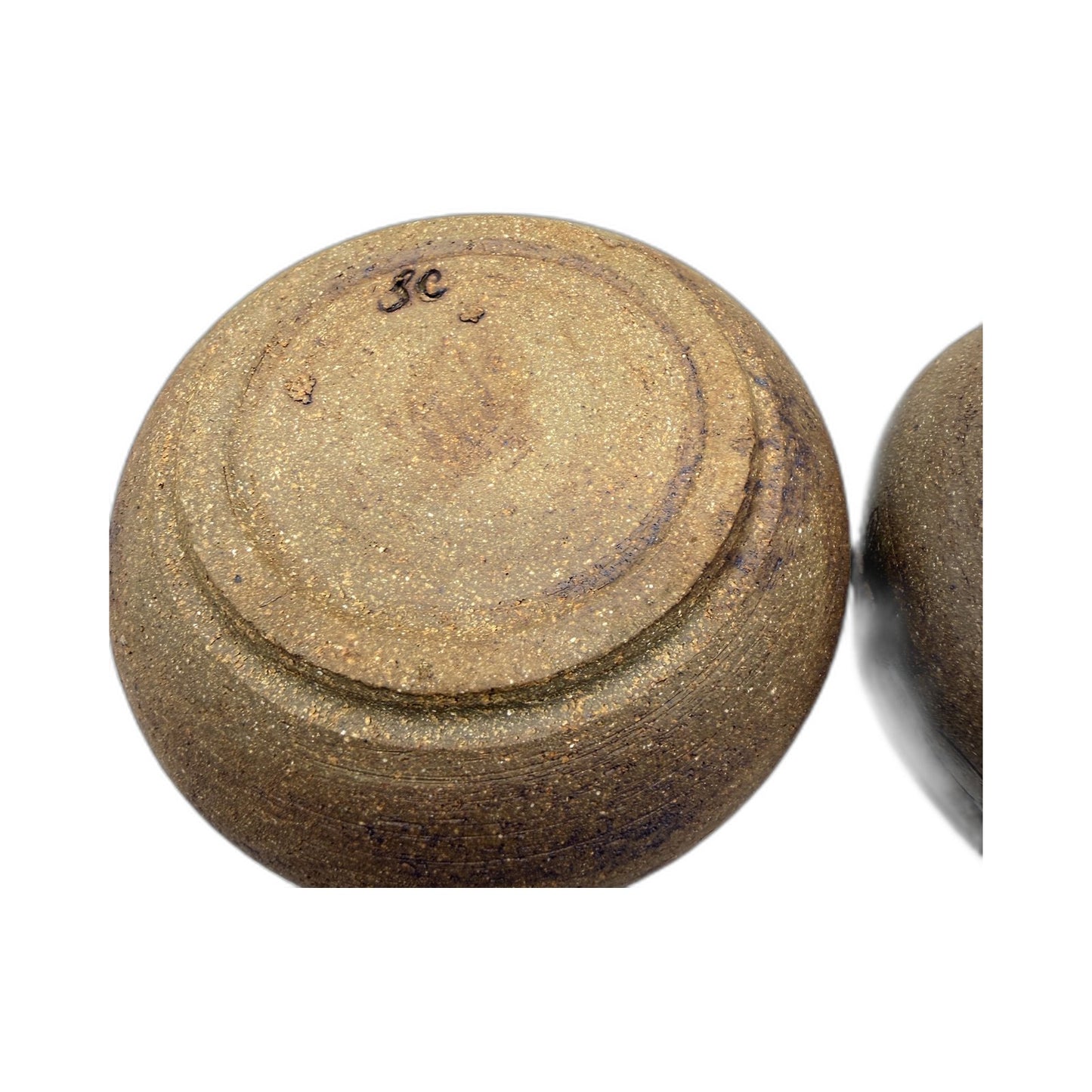 Handmade Tan/Brown Ceramic Rustic Textured Stamped Logo Decorative Dip Bowls