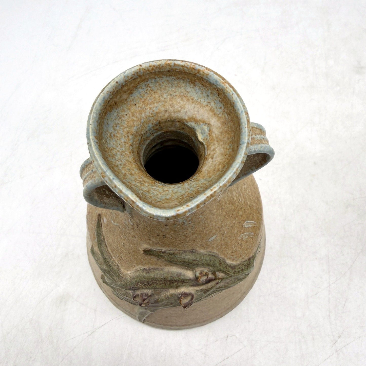 Australian Made Hand Crafted Gum Nut & Leaf Themed Pottery Vases