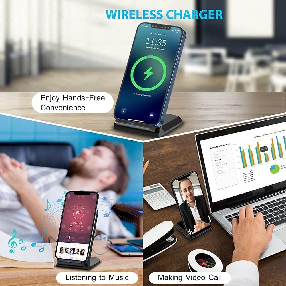 PDKUAI Wireless Charging Stand Fast Induction Charger for iPhone Black NEW