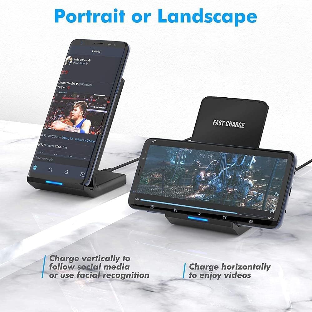 PDKUAI Wireless Charging Stand Fast Induction Charger for iPhone Black NEW