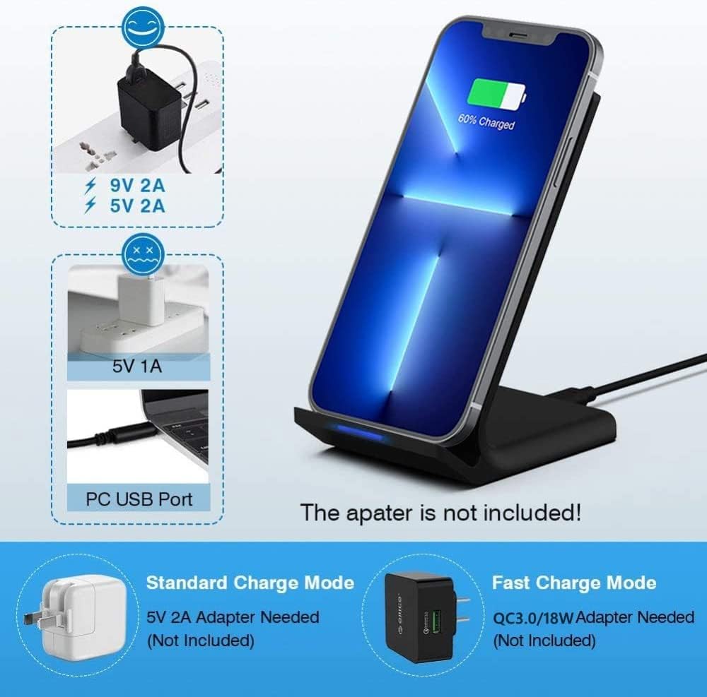 PDKUAI Wireless Charging Stand Fast Induction Charger for iPhone Black NEW