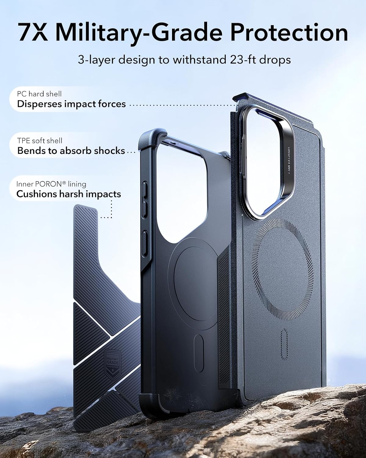 ESR Flex Stand Rugged Basic Case for Samsung Galaxy S26 Ultra, Black NEW