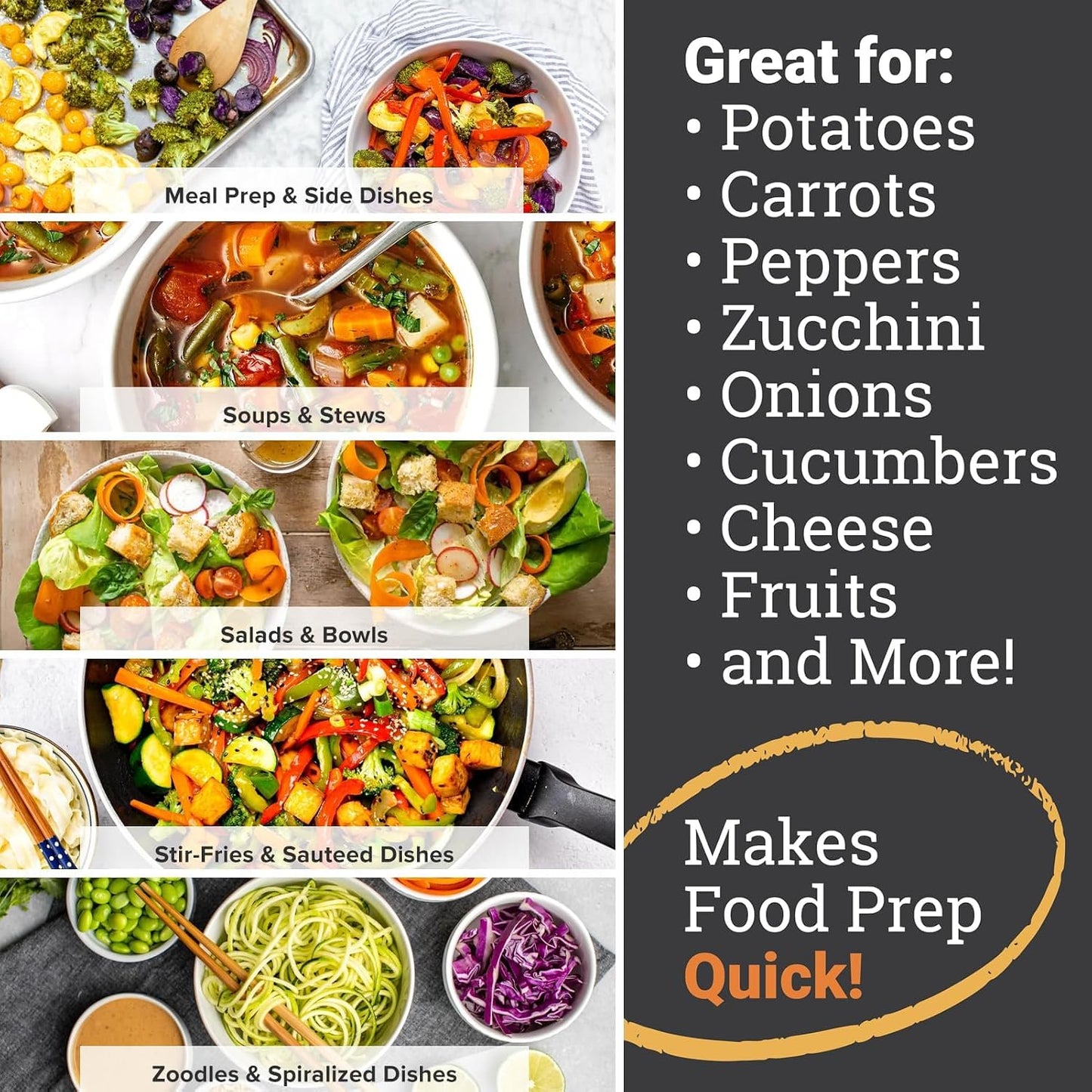 WELTONHM Multifunction Vegetable Chopper Dicer Spiralizer for Mandolines NEW