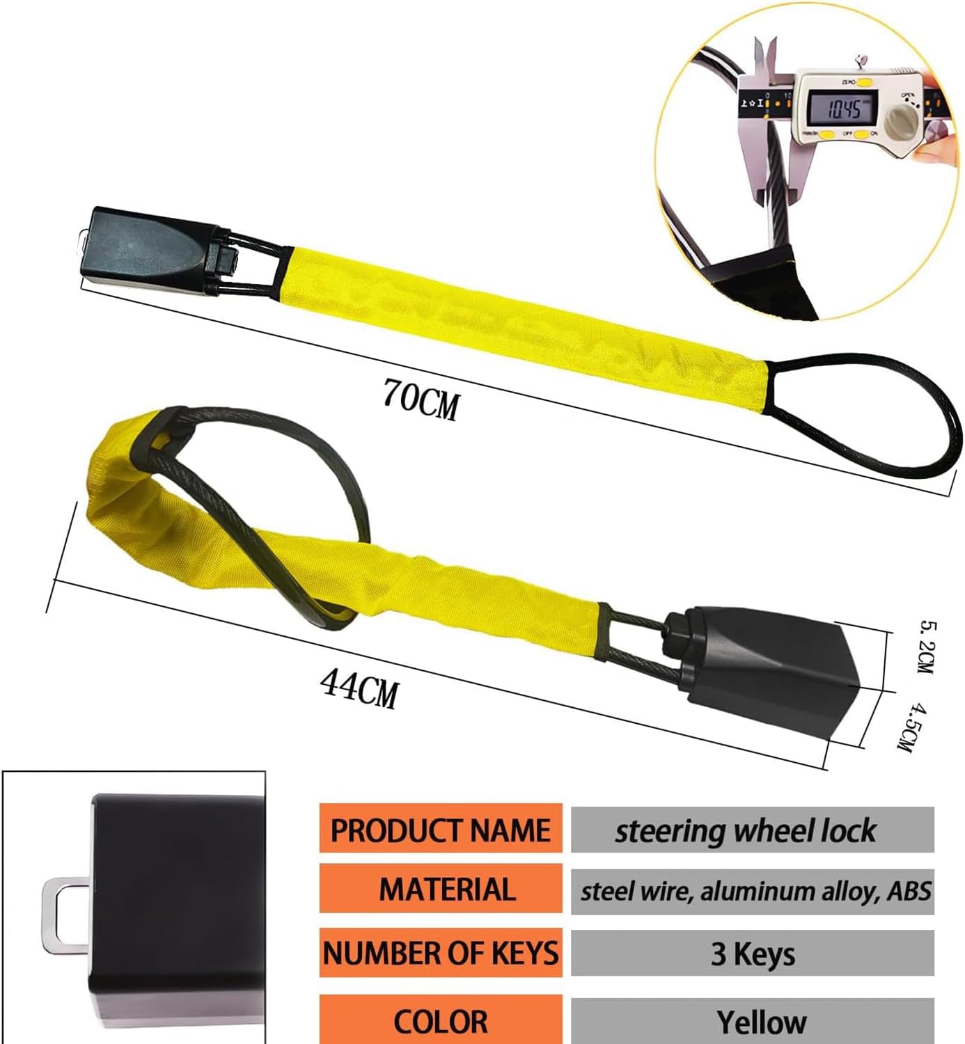 Embosk Anti-Theft Locking Devices Steering Wheel Lock for Cars - Alloy NEW