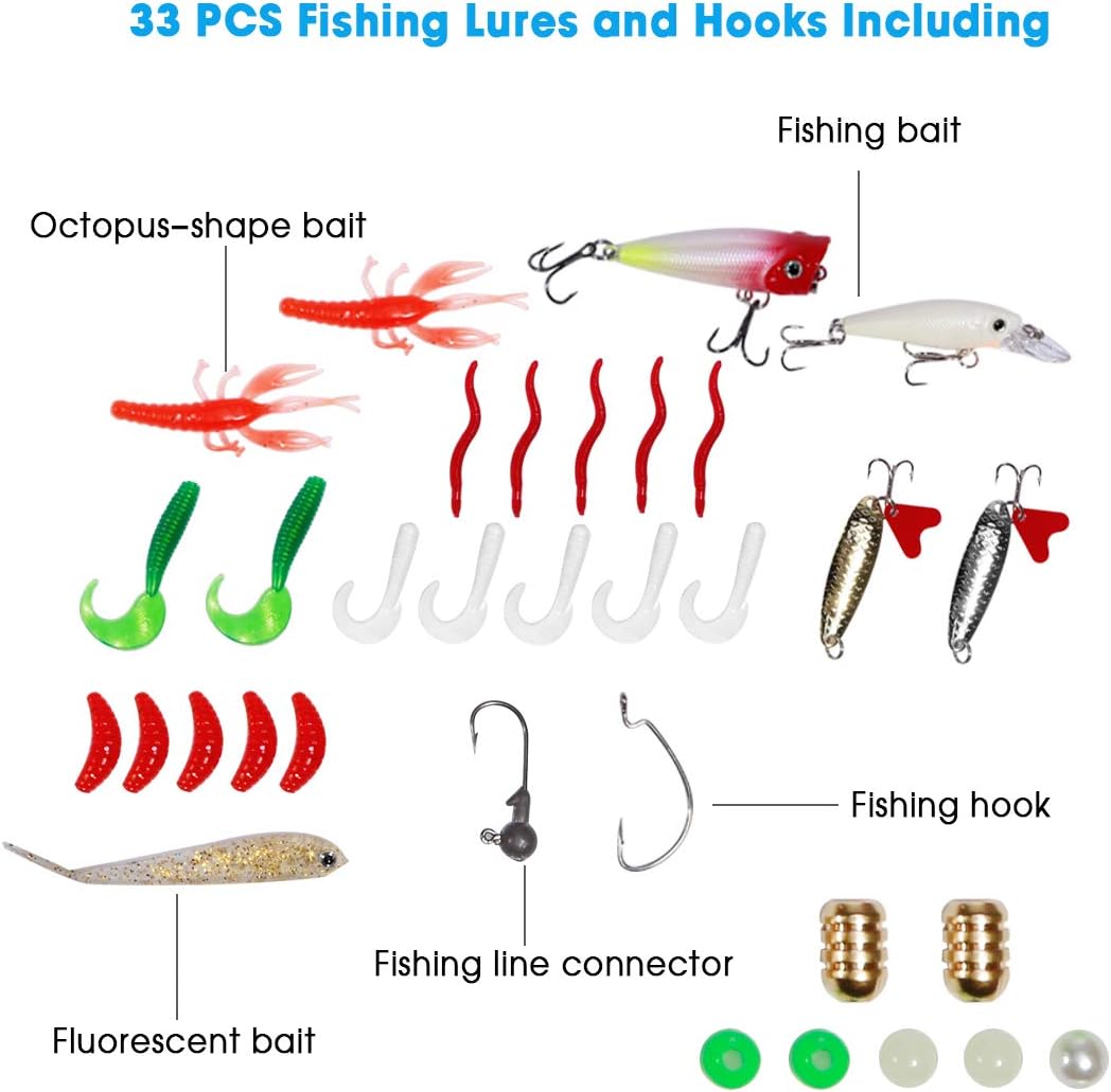 FISHOAKY Telescopic Fishing Rod Set 5.9ft Carbon Fibre Pole Reel Combo DEMO