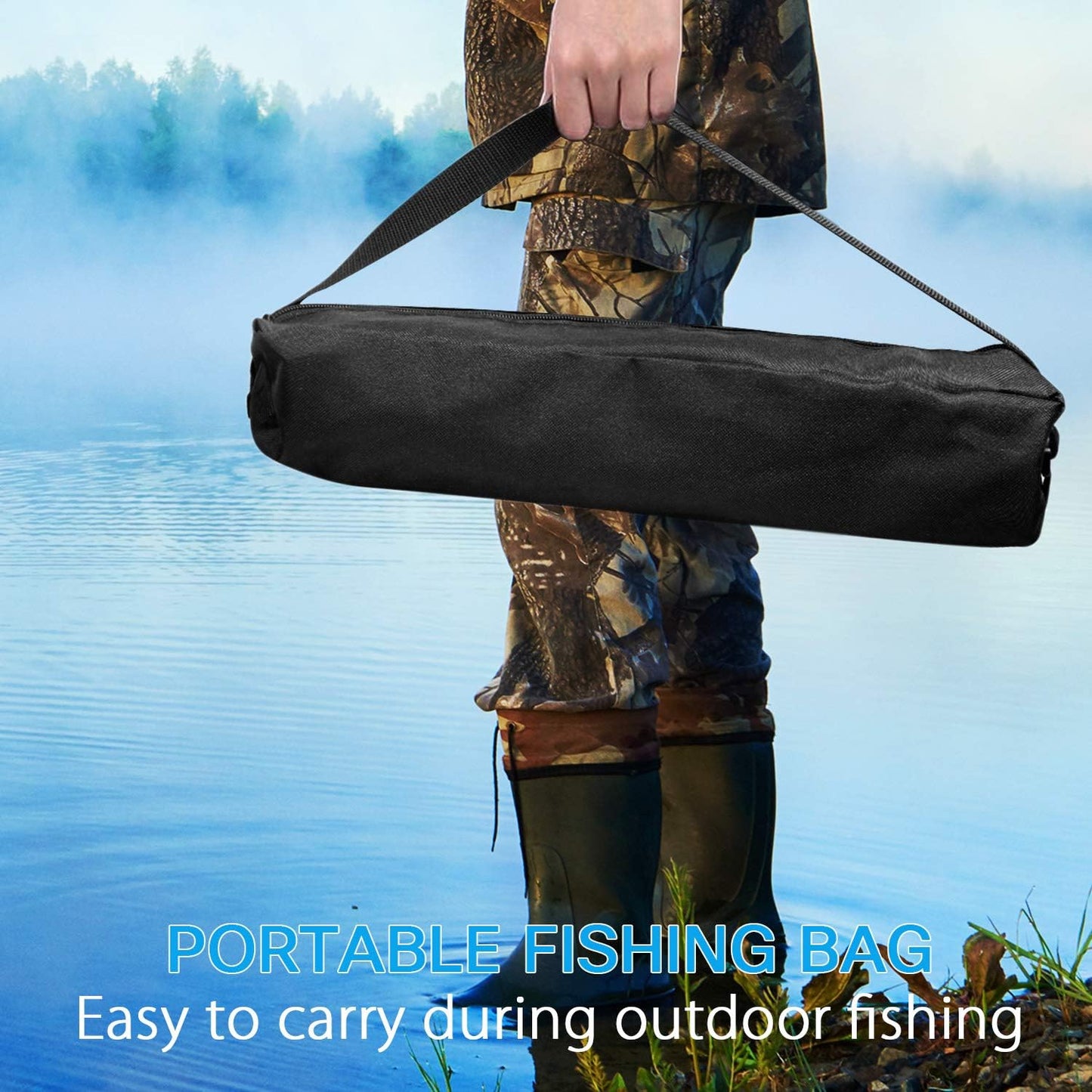 FISHOAKY Telescopic Fishing Rod Set 5.9ft Carbon Fibre Pole Reel Combo DEMO