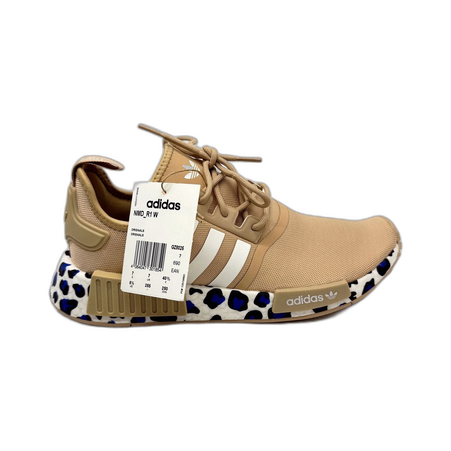 adidas Womens NMD_R1 W Beige Tan Animal Print Sole Sneakers US Size 8.5 NEW