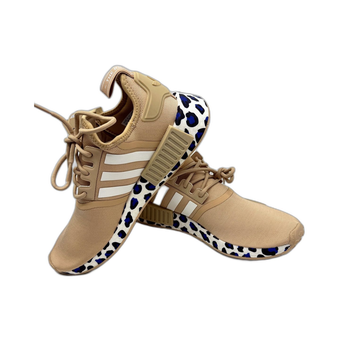 adidas Womens NMD_R1 W Beige Tan Animal Print Sole Sneakers US Size 8.5 NEW