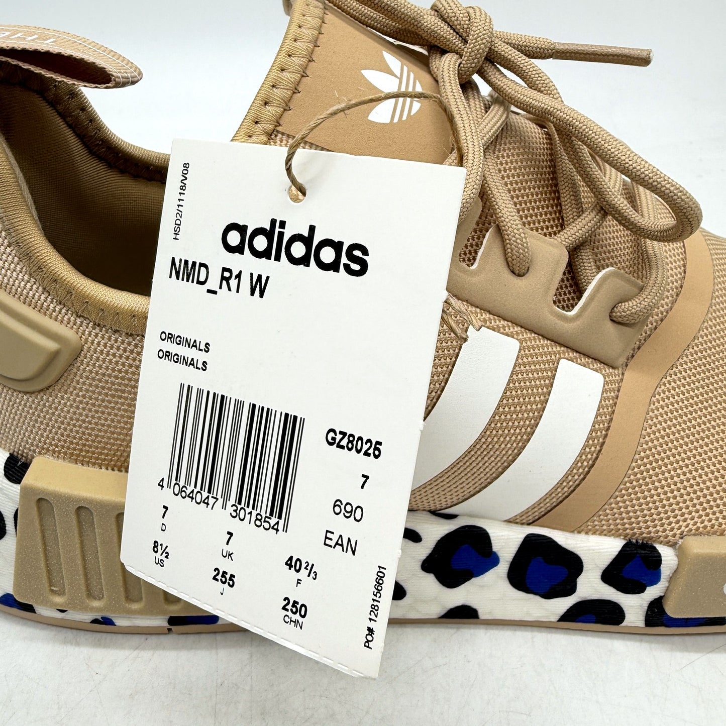 adidas Womens NMD_R1 W Beige Tan Animal Print Sole Sneakers US Size 8.5 NEW