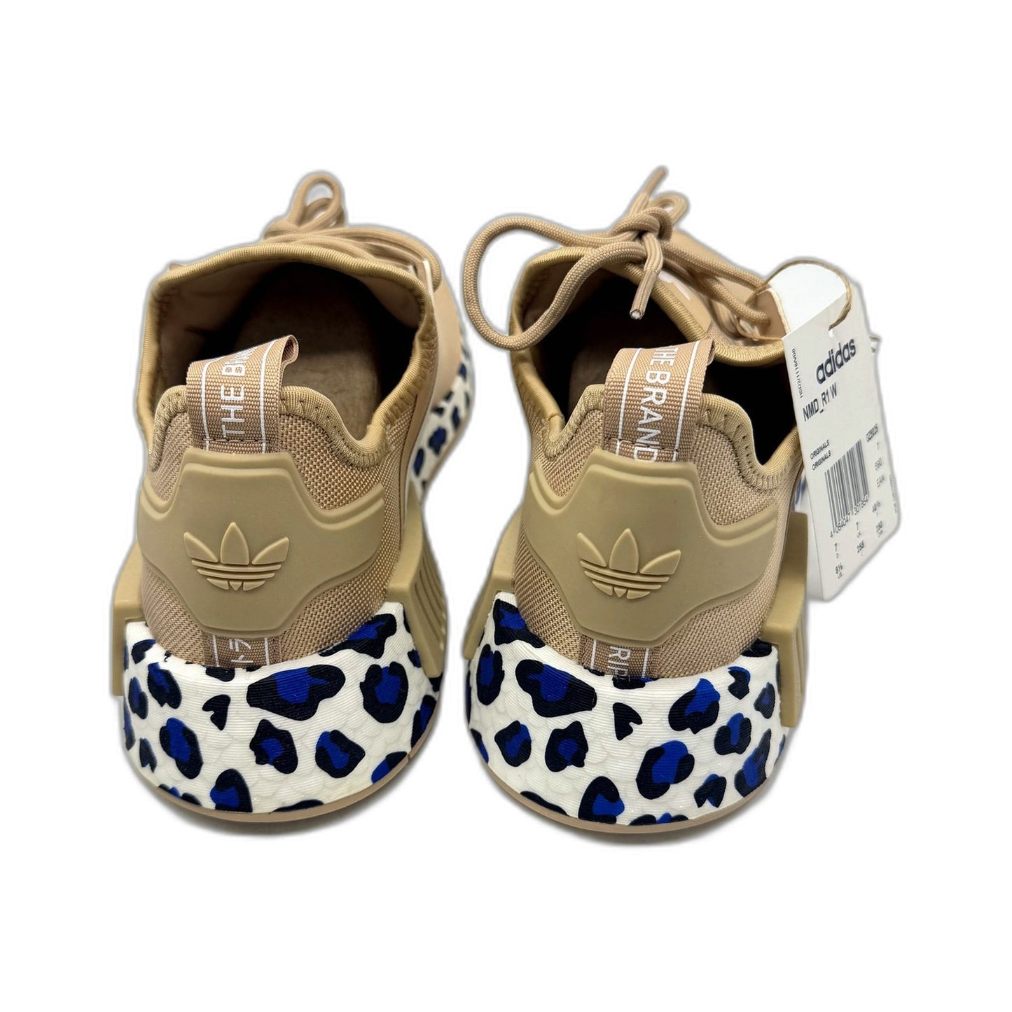 adidas Womens NMD_R1 W Beige Tan Animal Print Sole Sneakers US Size 8.5 NEW