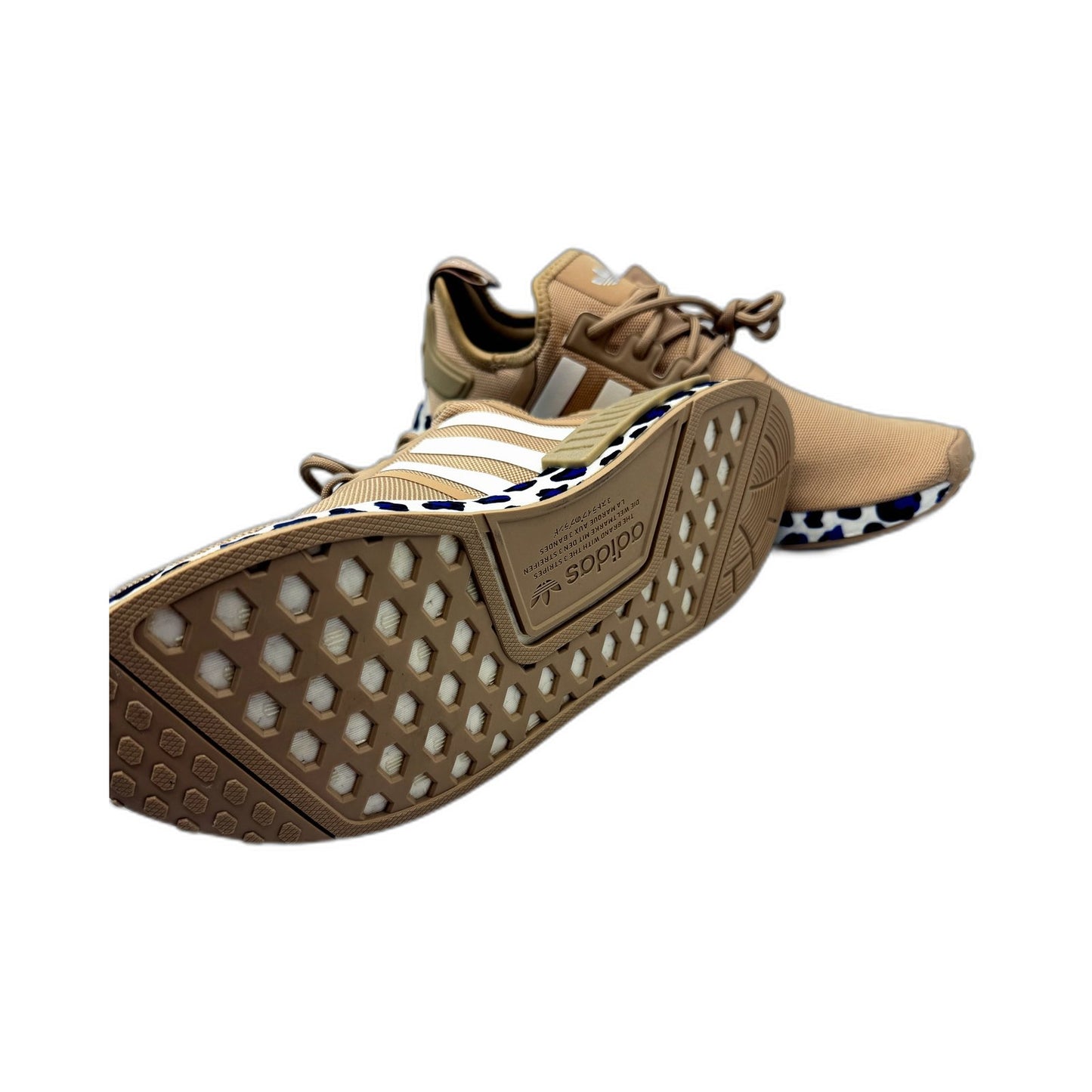 adidas Womens NMD_R1 W Beige Tan Animal Print Sole Sneakers US Size 8.5 NEW