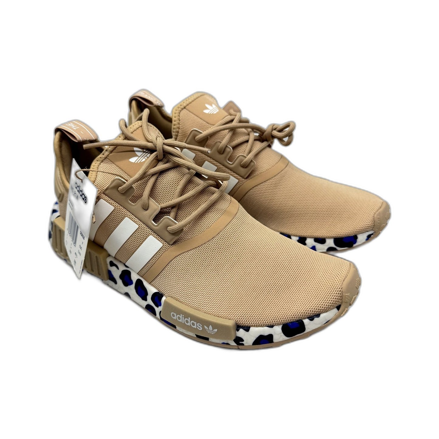 adidas Womens NMD_R1 W Beige Tan Animal Print Sole Sneakers US Size 8.5 NEW
