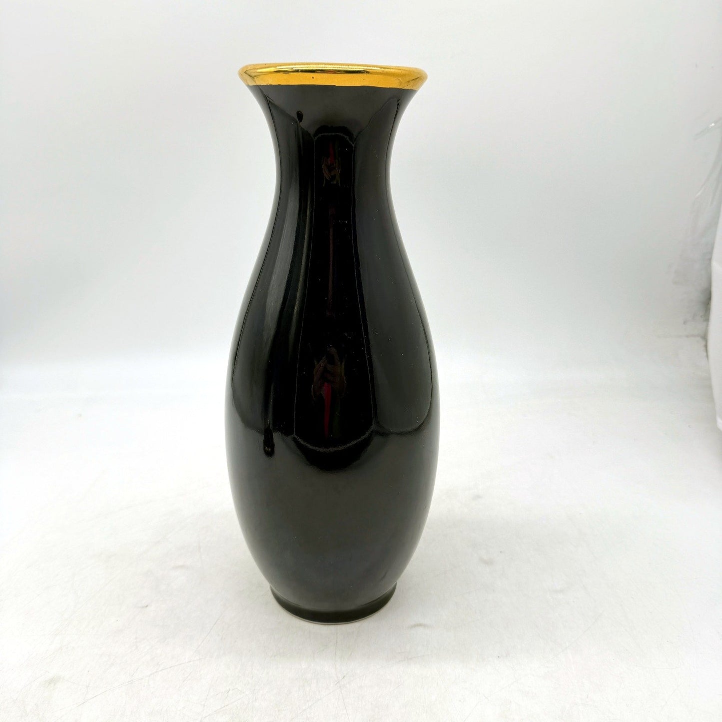Cobalt Blue MADE IN JAPAN Ceramic Tall Vase with Floral Japanese Peacock Design