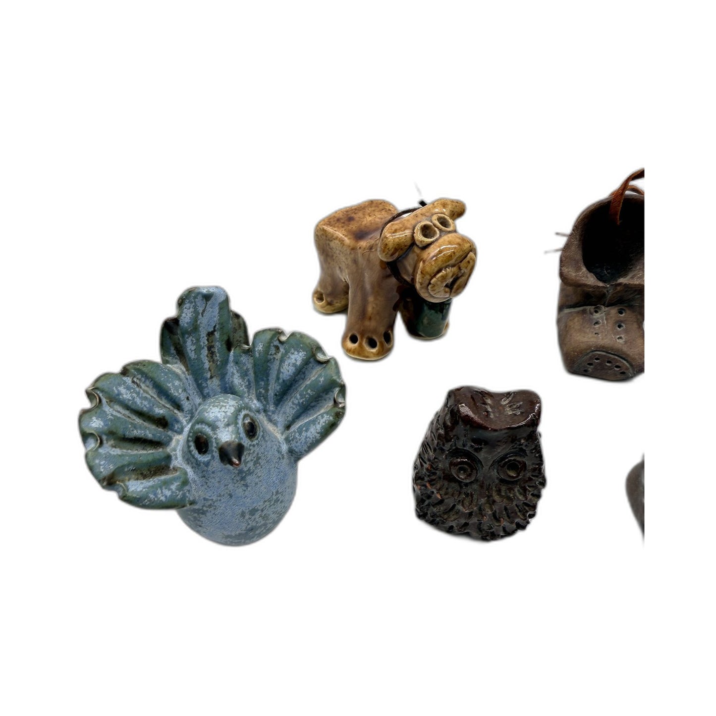 COLLECTABLE Assorted Decorative Hand Crafted Pottery Mini Figurines 7 Pieces