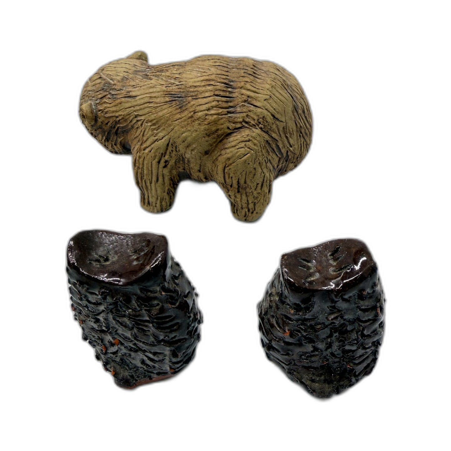 COLLECTABLE Assorted Decorative Hand Crafted Pottery Mini Figurines 7 Pieces