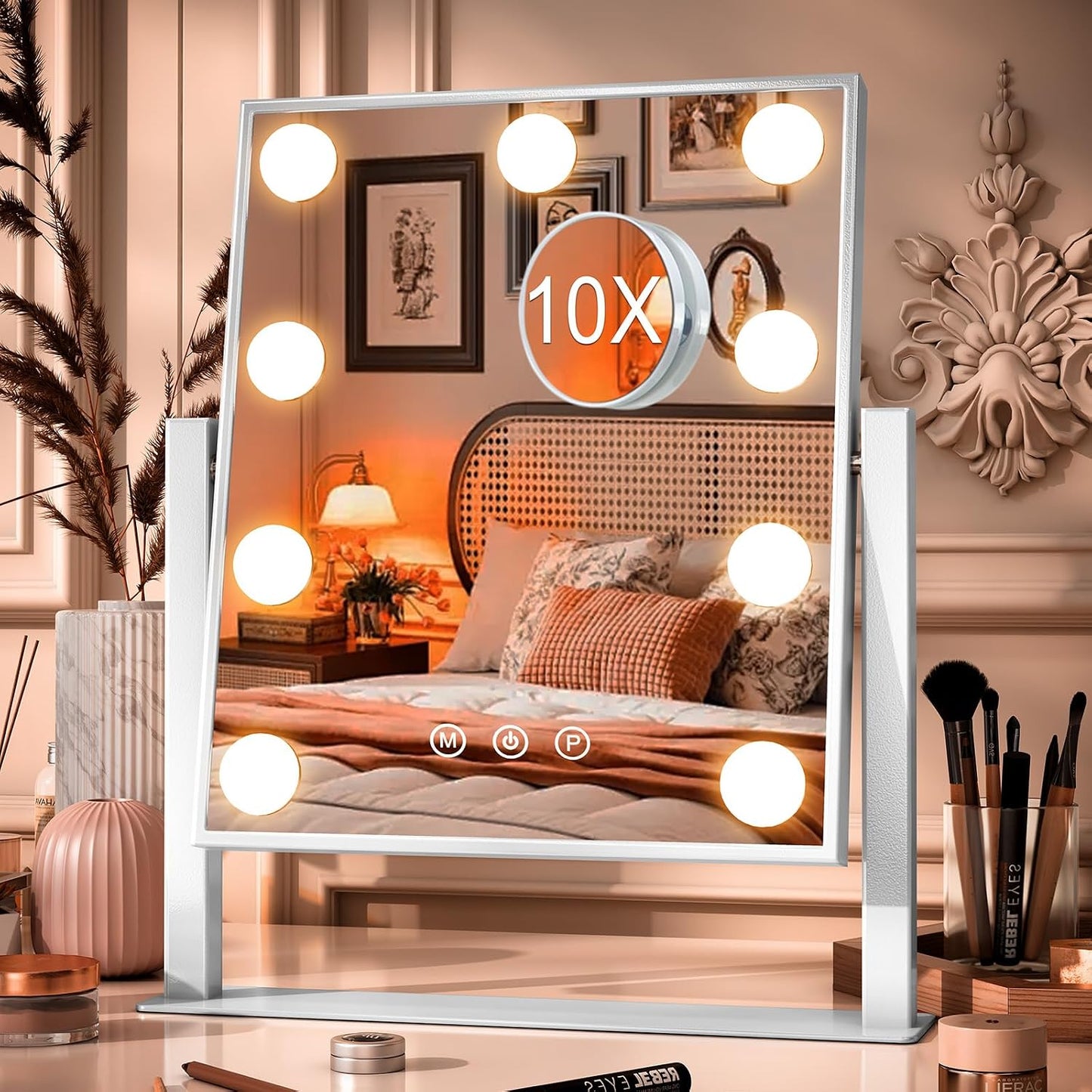 ZL Zeling Vanity Makeup Mirror with 9 Dimmable LED Bulbs 3 Color Adjustable NEW