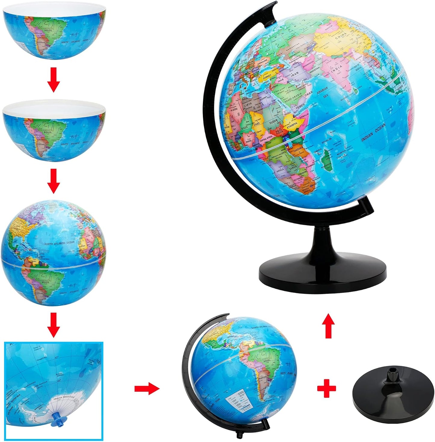 Exerz 30cm Science Political World Globe - Large Educational Geographic NEW