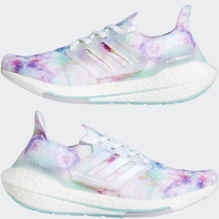 adidas Ultraboost 21 Women's Cloud Multi Color/Mint Road Running Shoes US6.5 NEW