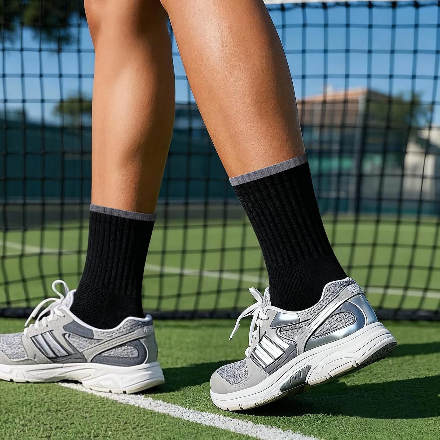 YUEDGE Padded Cotton Crew Socks for Men & Women - Moisture Wicking XXL NEW