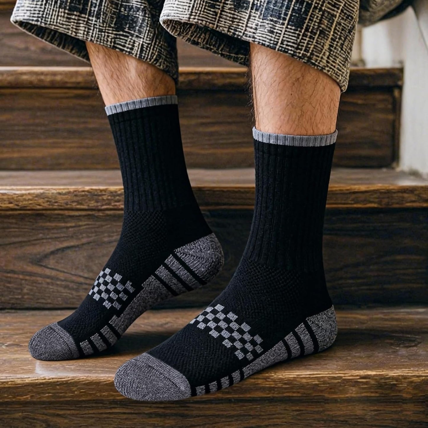 YUEDGE Padded Cotton Crew Socks for Men & Women - Moisture Wicking XXL NEW