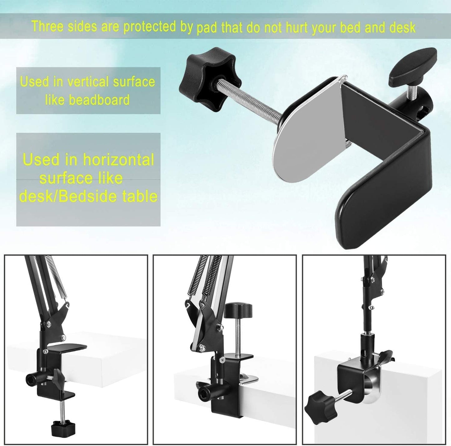 SAMHOUSING 360 Stands Degree Rotating Tablet Stand Holder Mount for Bed, NEW
