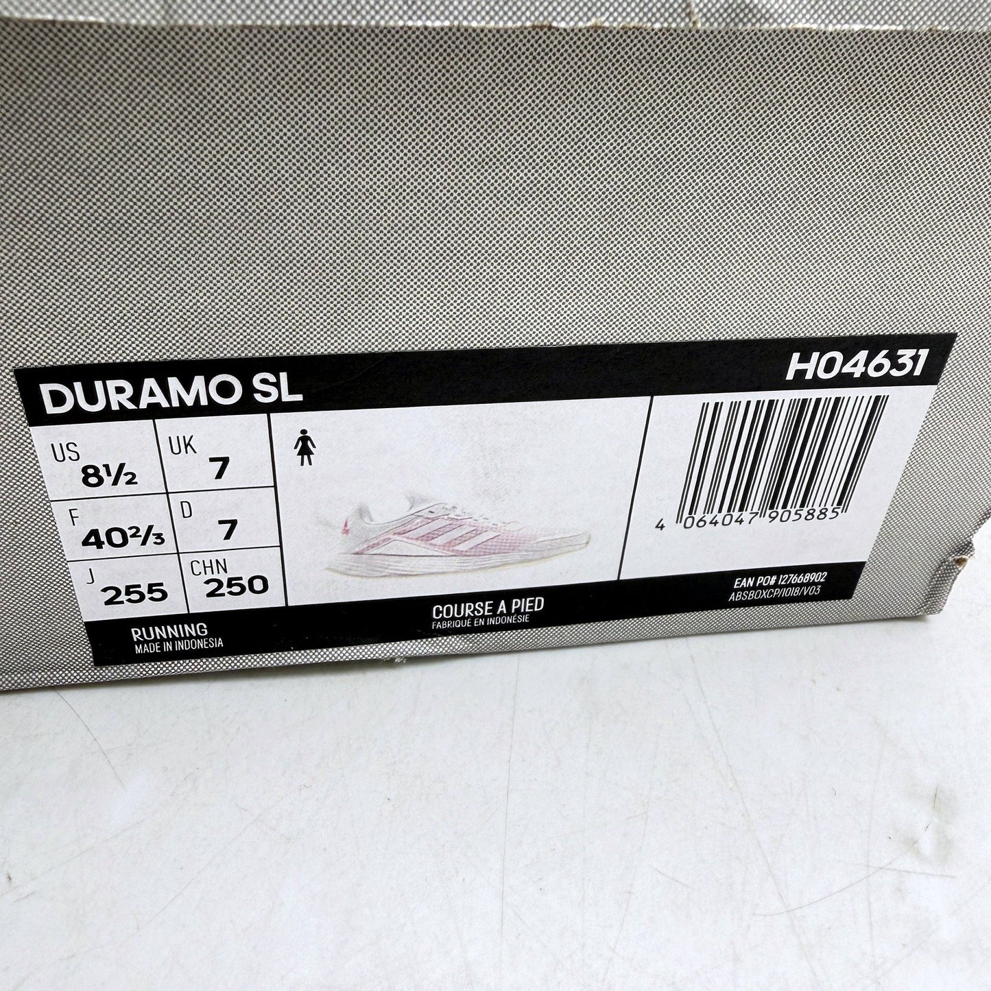 adidas Womens Duramo SL H04631 Running Shoes in Pink & White Size US 8.5 DEMO